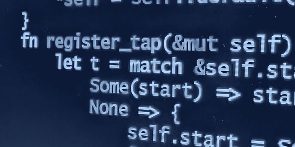 Source code on a screen